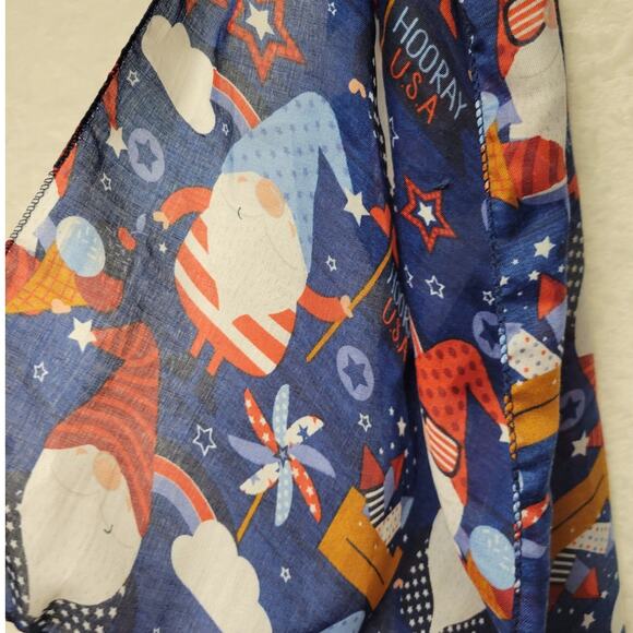 NWT Gnome USA‎ Red White Blue Scarf 4th of July Americana Patriotic America - Picture 2 of 5
